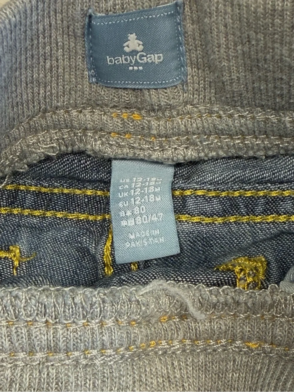 Baby Gap 12-18M Boys Jeans Bundle 3 Denim Pants Pull-On & Snap Waist